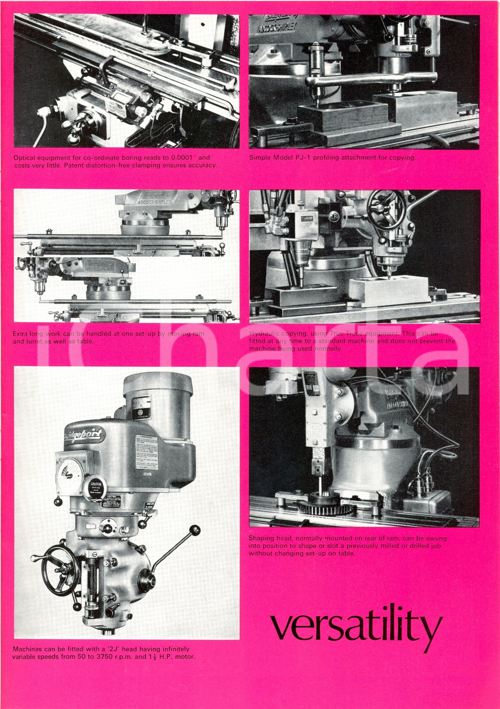 Materiale pubblicitario d’epoca 1970 ca LEICESTER UK SocietÃ  ADCOCKSHIPLEY Macchine utensili Catalogo 1