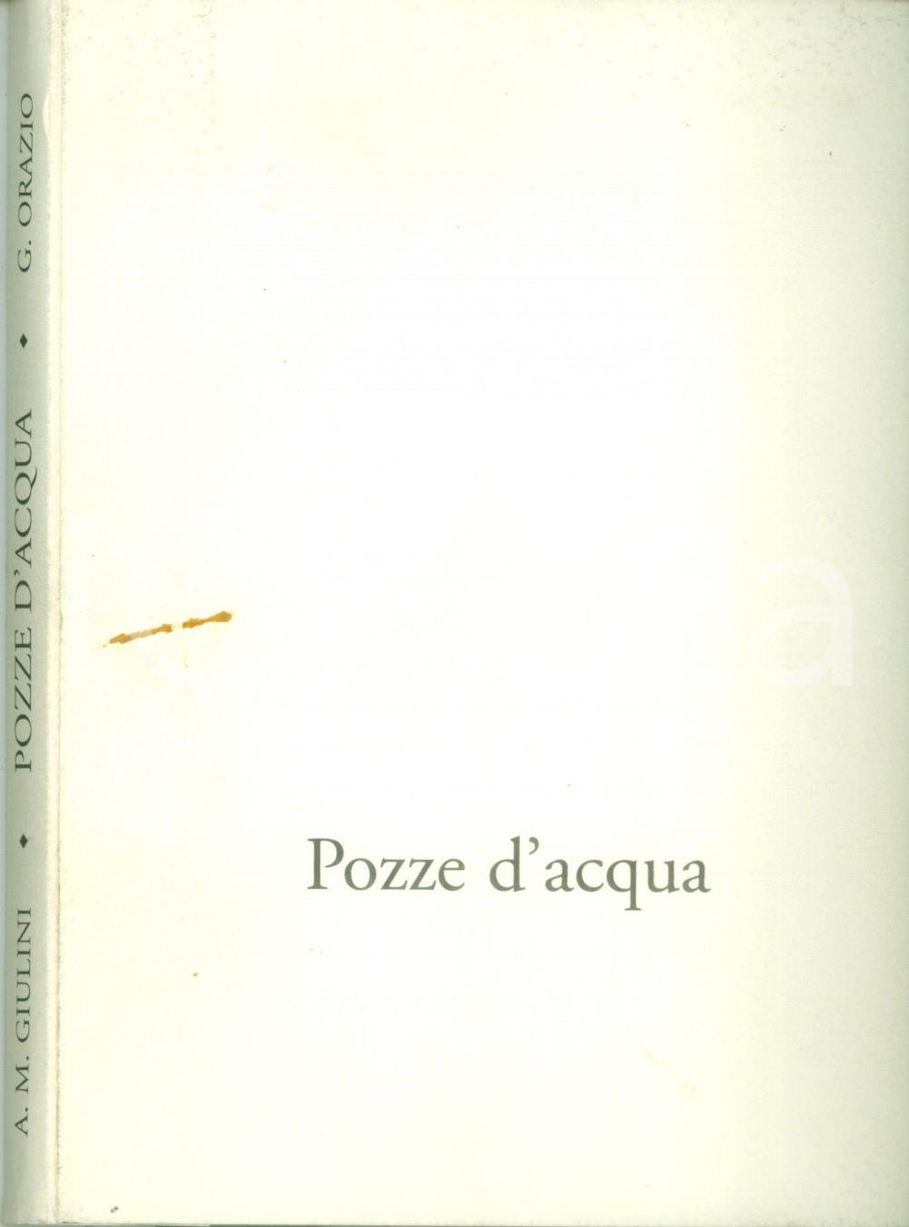 Libro, pubblicazione d epoca 2000 Gaetano ORAZIO Alberto GIULINI Pozze d acqua Versi e dipinti CON TAVOLE 1