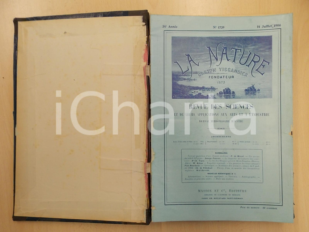 Giornale, rivista storica 1906 LA NATURE Revue des sciences 14 juillet  18 octobre ILLUSTRATO 1