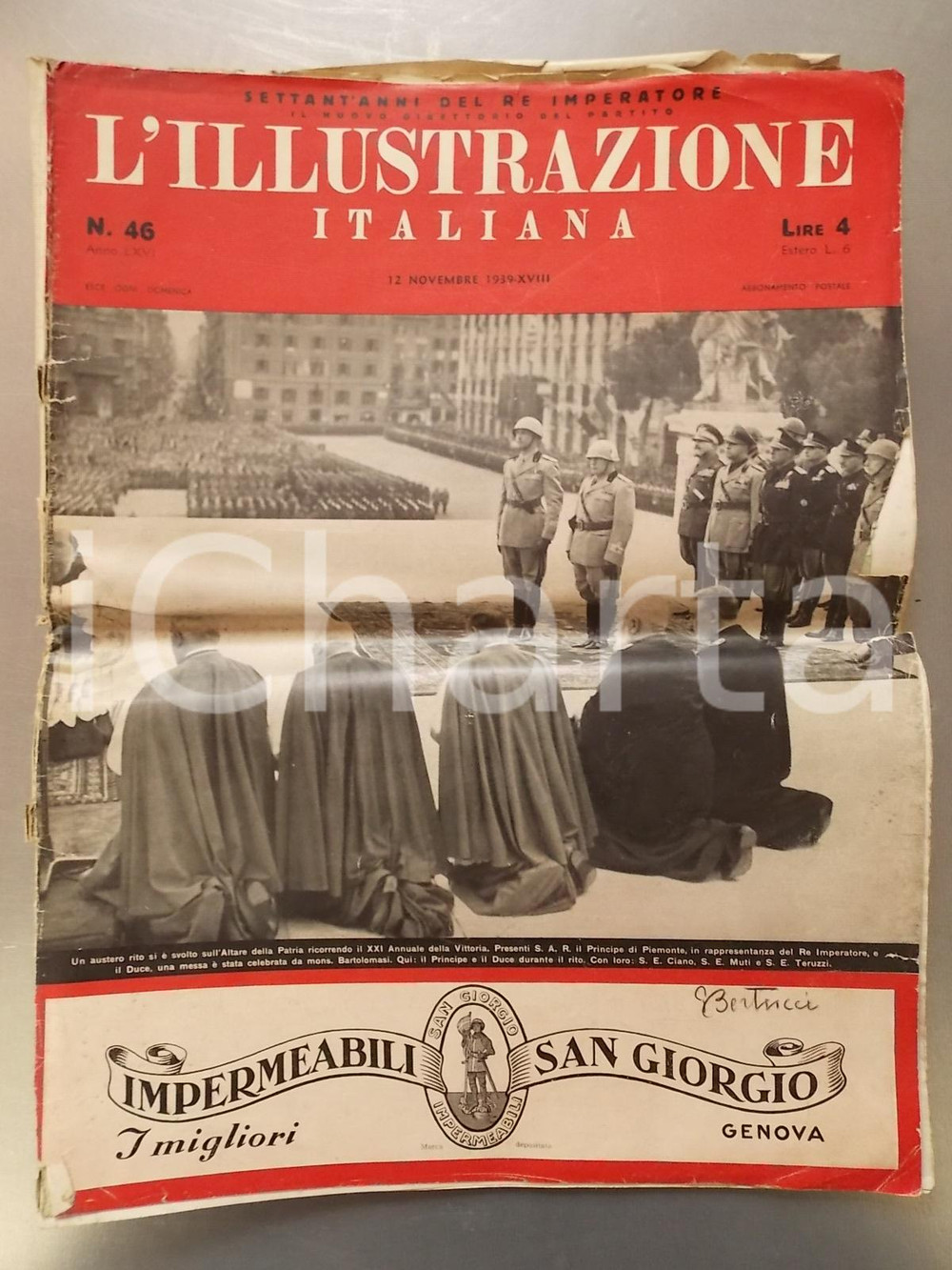 Giornale, rivista storica 1939 L ILLUSTRAZIONE ITALIANA Settant anni di VITTORIO EMANUELE III Rivista 1