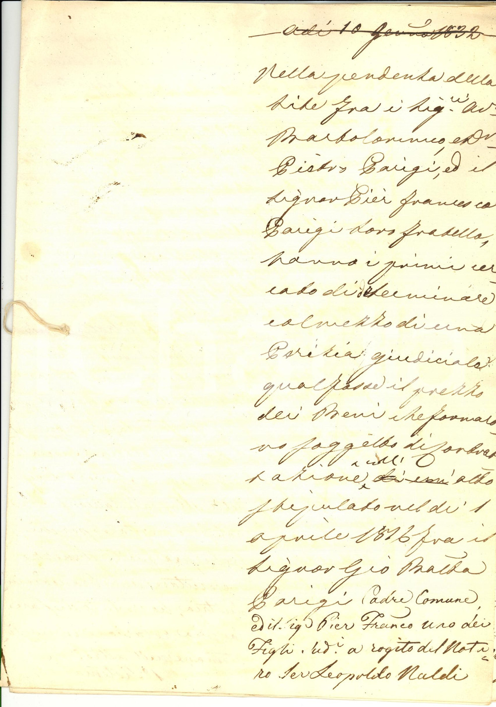 Documento originale, autentico 1832 LASTRA A SIGNA FI Lite fratelli PARIGI per i beni di famiglia 16 pp 1