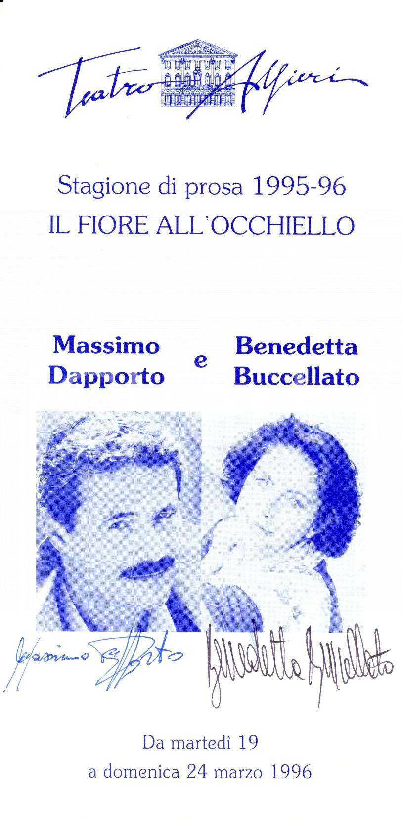 Autografo originale 1996 TORINO Prigioniero della seconda strada Autografi DAPPORTO e BUCCELLATO 1