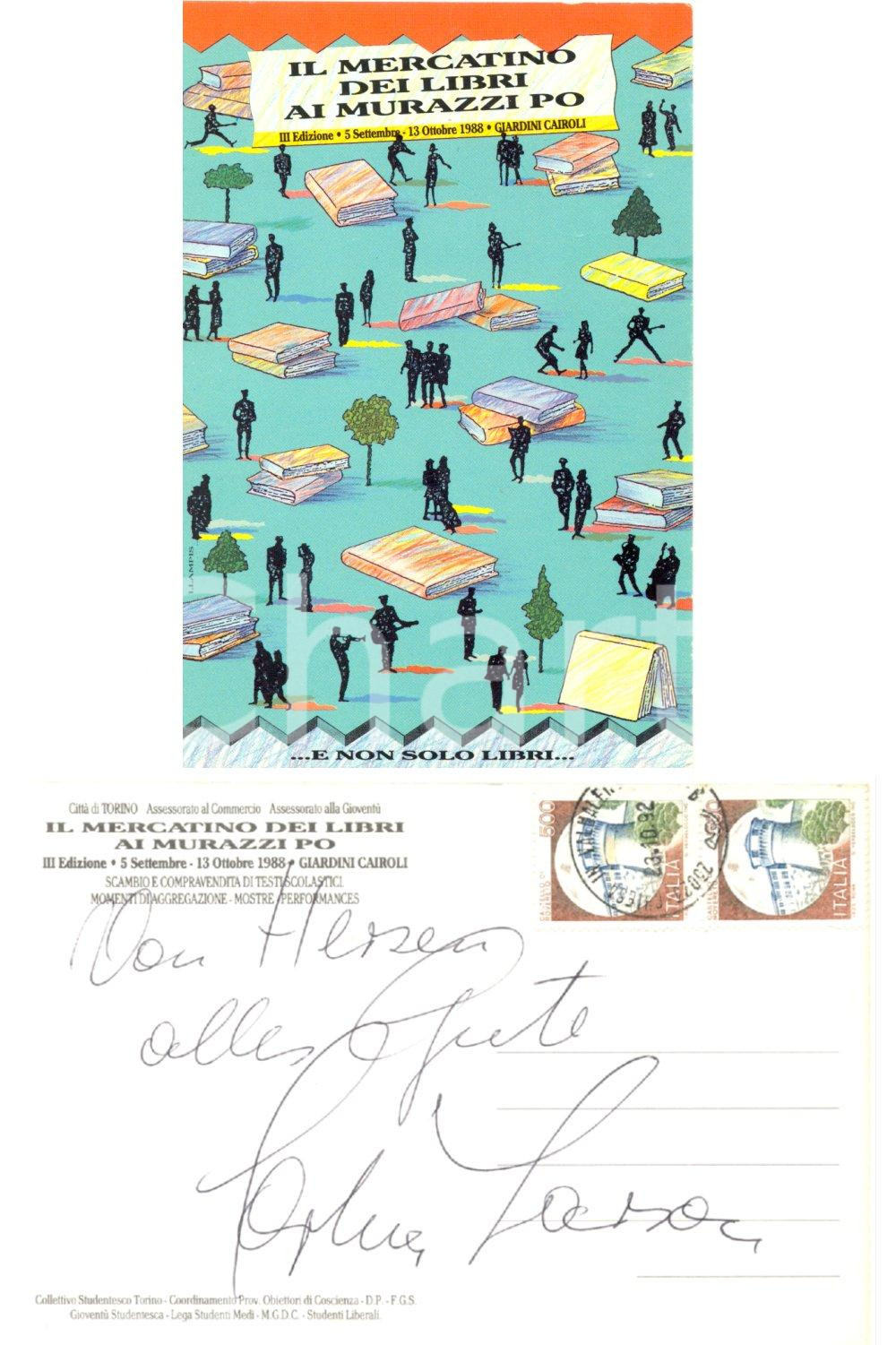 Autografo originale 1992 TORINO Autografo Sophia LARSON soprano Cartolina postale 1