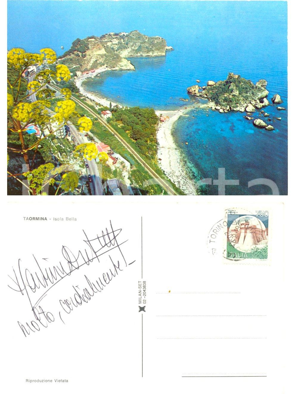 Autografo originale 1993 TAORMINA ME ISOLA BELLA Autografo Martine DUPUY mezzosoprano Cartolina 1