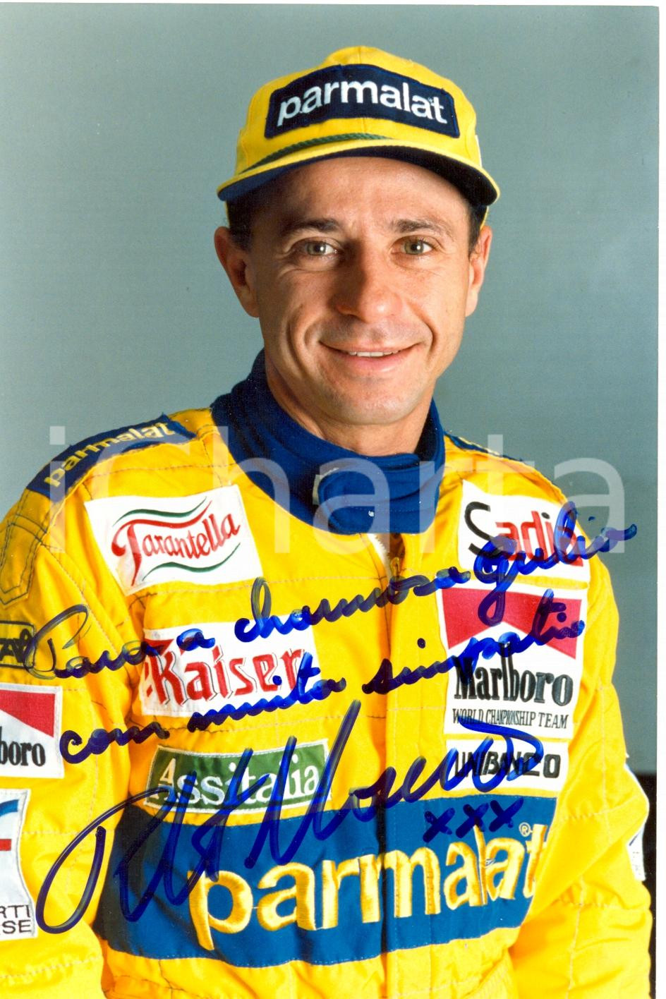 Autografo originale 1995 FORMULA 1 pilota Roberto MORENO detto PUPO Autografo 1