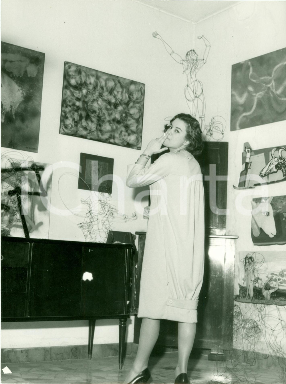 Fotografia d epoca originale 1965 ca ROMA Ritratto attrice Valeria MORICONI Vera fotografia 1