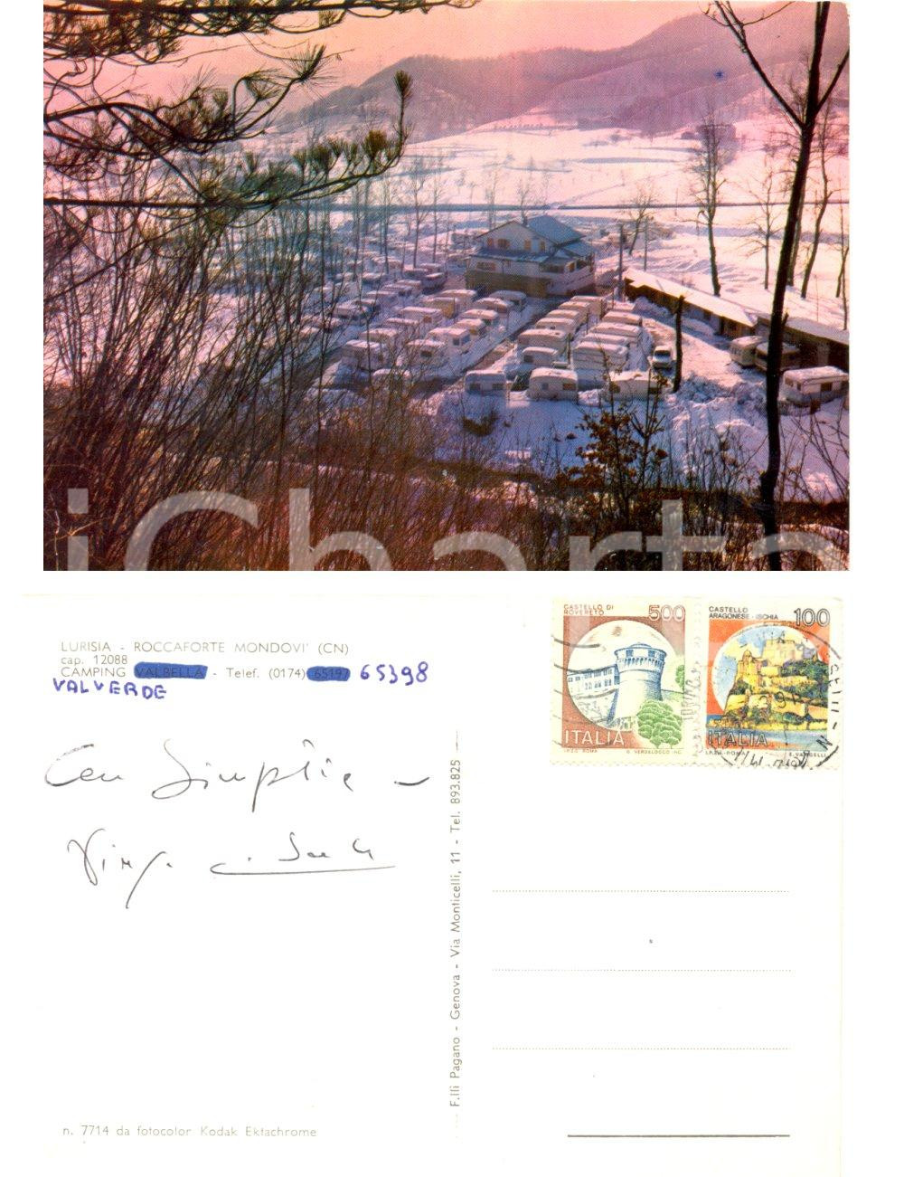 Autografo originale 1991 ROCCAFORTE MONDOVI  CN frazione LURISIA autografo di Vincenzo LA SCOLA 1