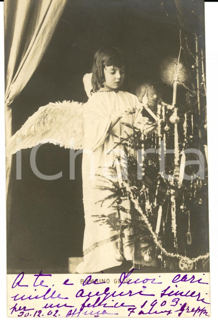 Cartolina originale da collezione 1900 ca Auguri di Natale BAMBIN GESU  Vintage postcard FP VG 1