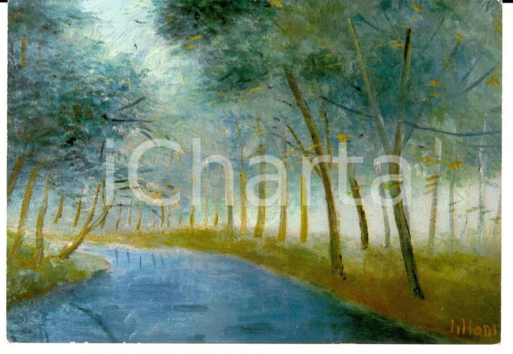 Cartolina originale da collezione 1971 Umberto LILLONI Il Lambro Cartolina arte FG VG 1