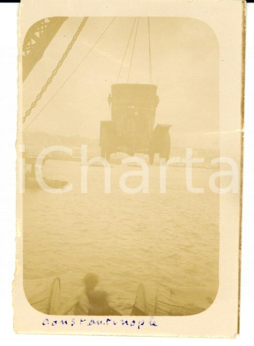 Fotografia d epoca originale 1920 ISTANBUL Turkey Imbarco automobile sulla nave BIEN HOA Foto VINTAGE 1