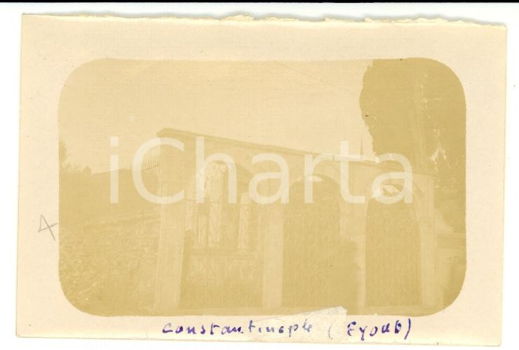 Fotografia d epoca originale 1920 ISTANBUL EYUP Turkey Veduta antico cimitero Foto VINTAGE ORIENTE cm 9x6 1