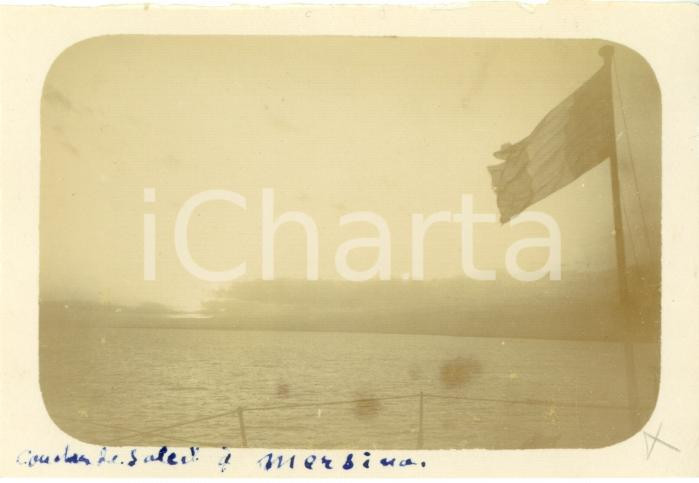 Fotografia d epoca originale 1920 MERSINA TURCHIA Tramonto sul mare dalla nave Foto vintage ORIENTE 9x6 1