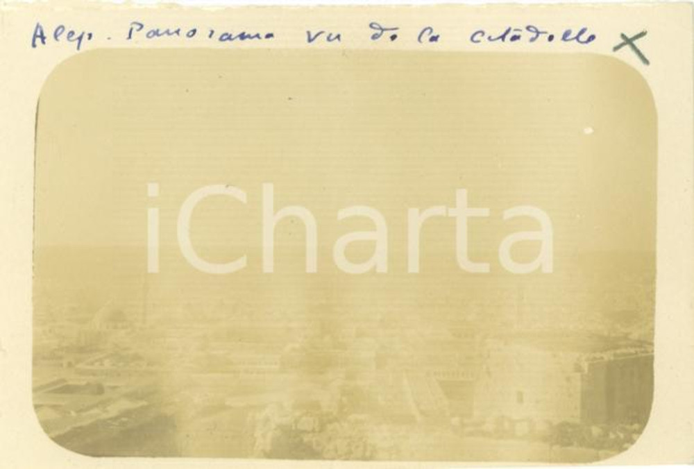 Fotografia d epoca originale 1920 ALEPPO SIRIA Veduta dalla cittadella Foto vintage ORIENTE 9 x 6 cm 1