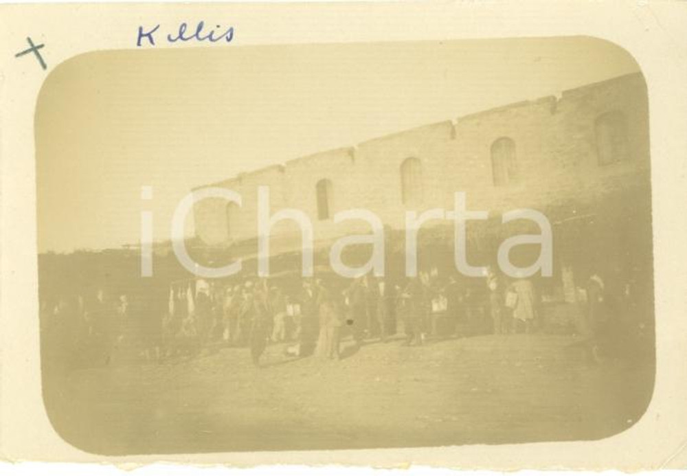 Fotografia d epoca originale 1920 KILIS TURCHIA Folla al mercato Foto ORIENTE 9 x 6 cm 1