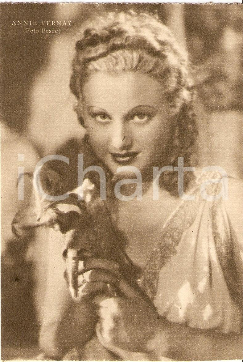 Cartolina originale da collezione 1939 ANNIE VERNAY  Fotografia seriale RIZZOLI Foto Pesce FG NV 1