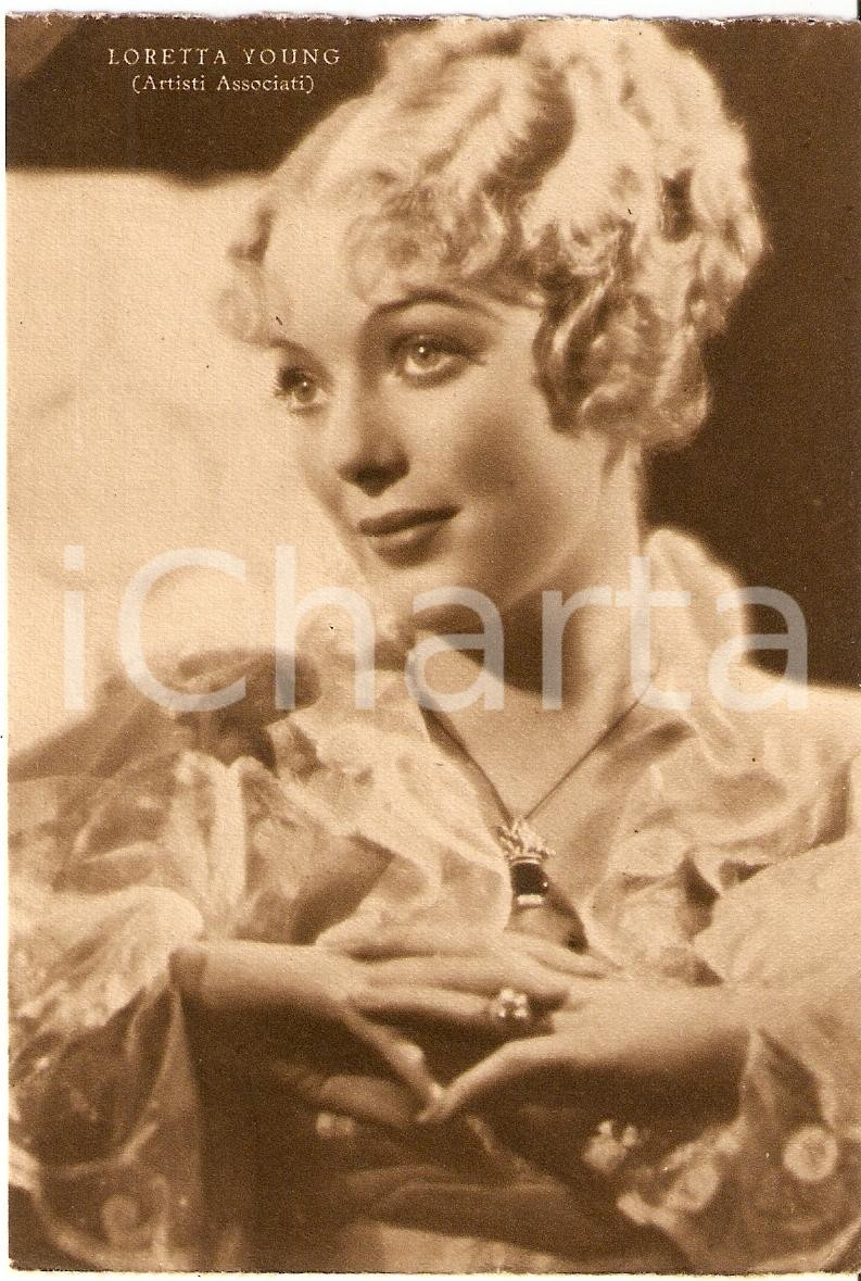 Cartolina originale da collezione 1939 LORETTA YOUNG Fotografia seriale RIZZOLI Artisti Associati FG NV 1