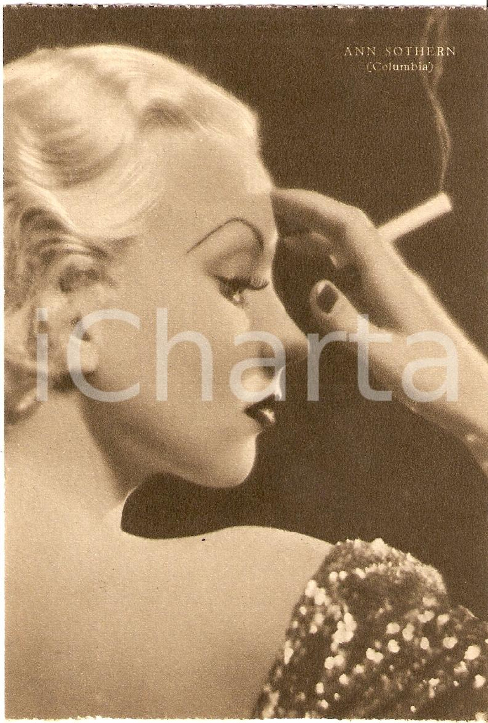 Cartolina originale da collezione 1939 ANN SOTHERN Fotografia seriale RIZZOLI Columbia FG NV 1