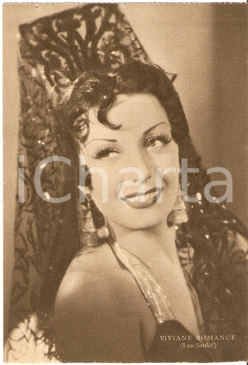 Cartolina originale da collezione 1939 VIVIANE ROMANCE Fotografia seriale RIZZOLI Lux SouliÃ¨ FG NV 1
