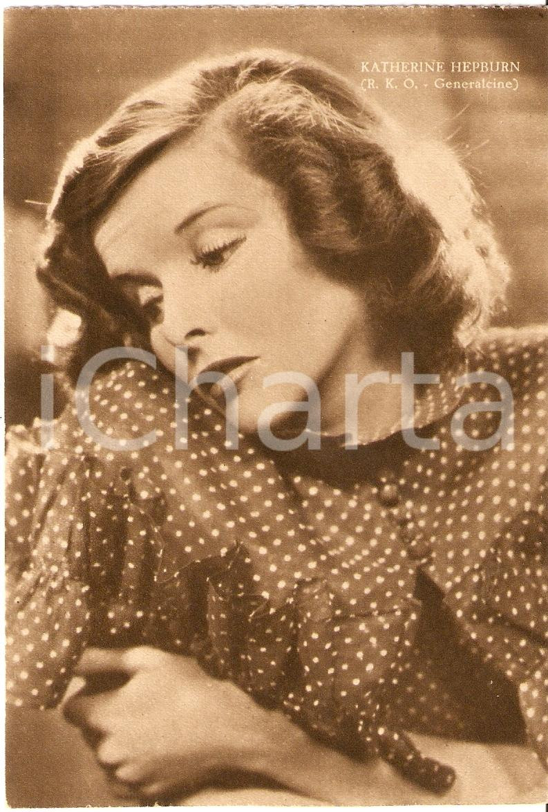 Cartolina originale da collezione 1939 KATHERINE HEPBURN Fotografia seriale RIZZOLI RKO Generalcine FG NV 1