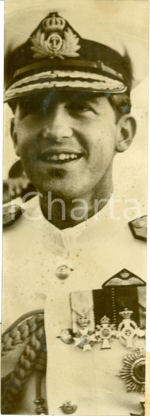 Fotografia d epoca originale 1965 ATENE Ritratto Re COSTANTINO II di Grecia Fotografia 1