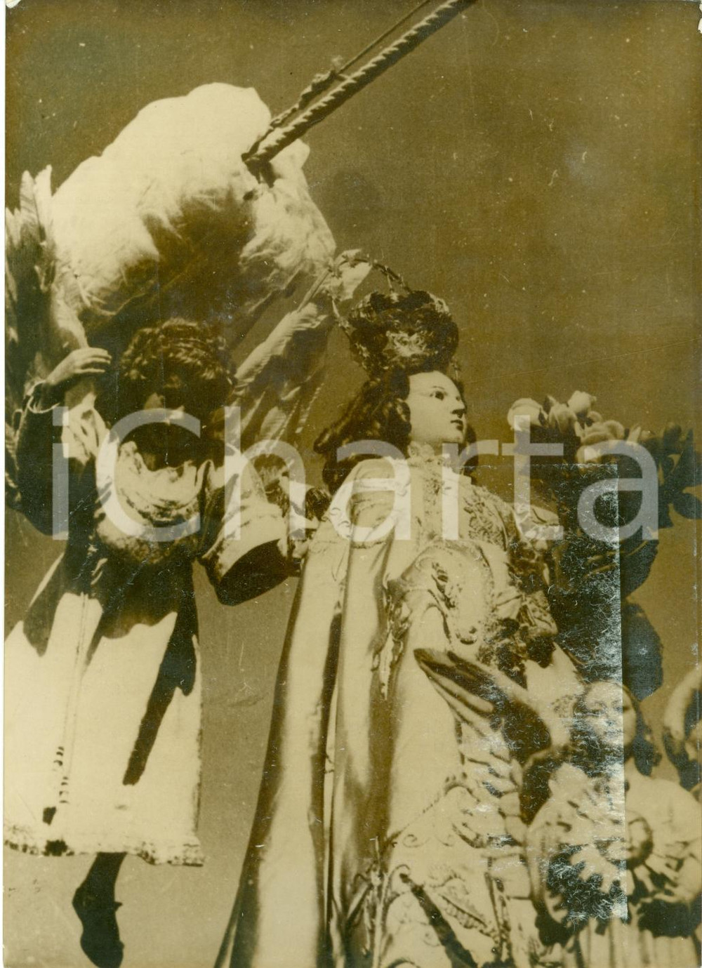Fotografia d epoca originale 1965 TUDELA ES La cerimonia della FESTA DELL ANGELO Fotografia 1
