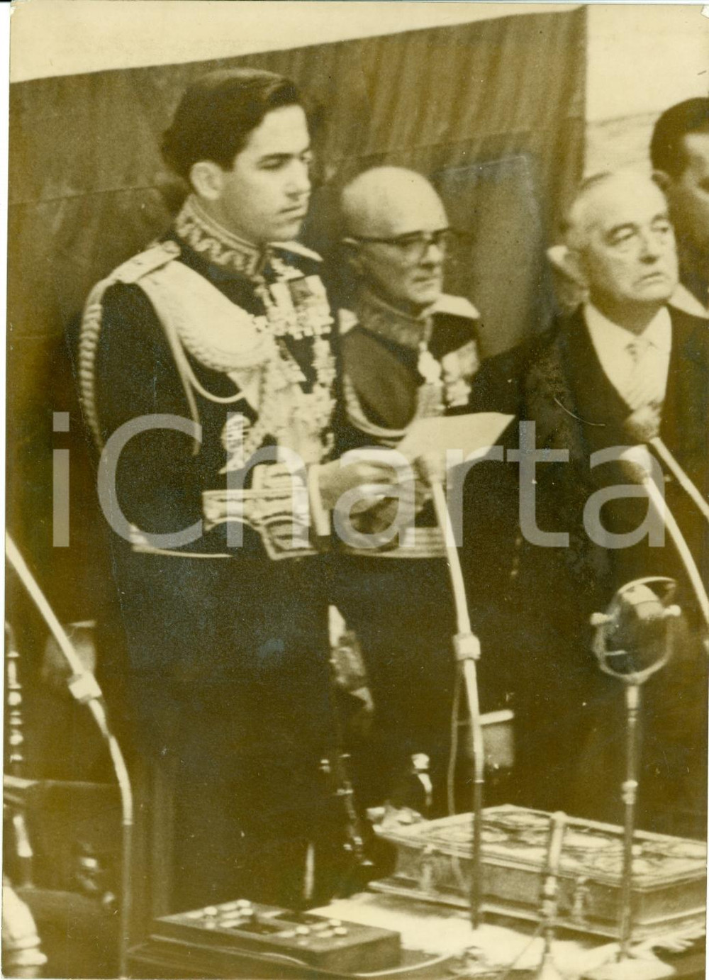 Fotografia d epoca originale 1965 ATENE Re COSTANTINO II nomina premier Georgios ATHANASIADISNOVAS Foto 1