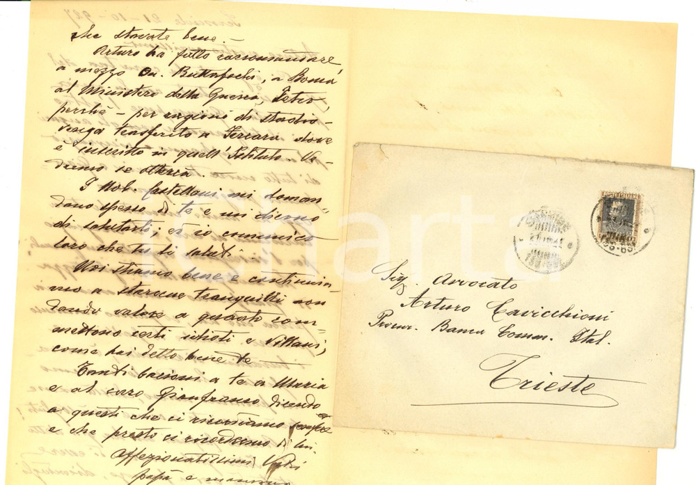 Manoscritto, lettera originale 1927 SERMIDE MN Genitori all avv. Arturo CAVICCHIONI Banca Commerciale Italiana 1