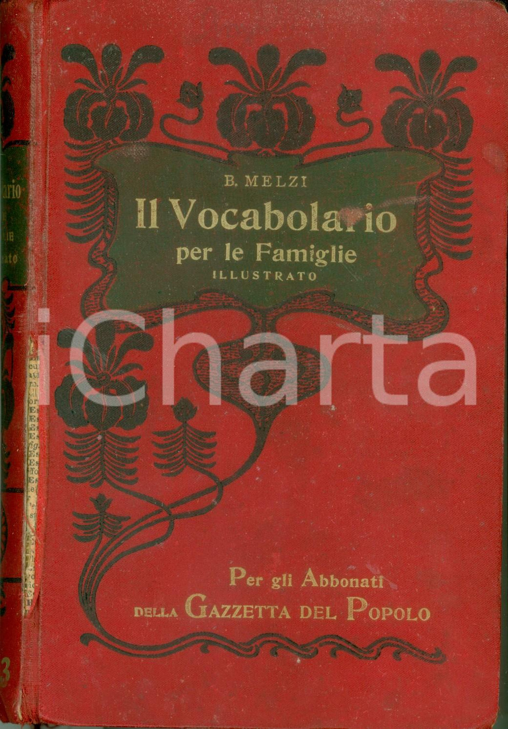 Libro, pubblicazione d epoca 1903 B. MELZI Vocabolario per le Famiglie Dono per abbonati GAZZETTA DEL POPOLO 1
