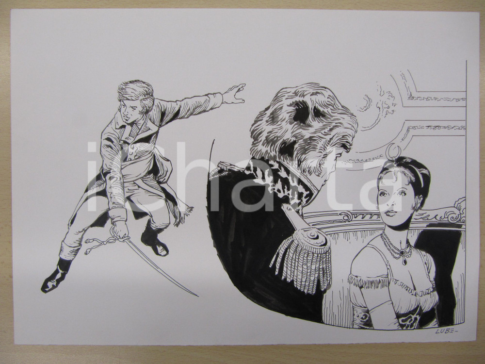 Opera d’arte autentica Fumetto NAPOLEONICO Anni  70 Originale a china Luciano BERNASCONI LUBE 1