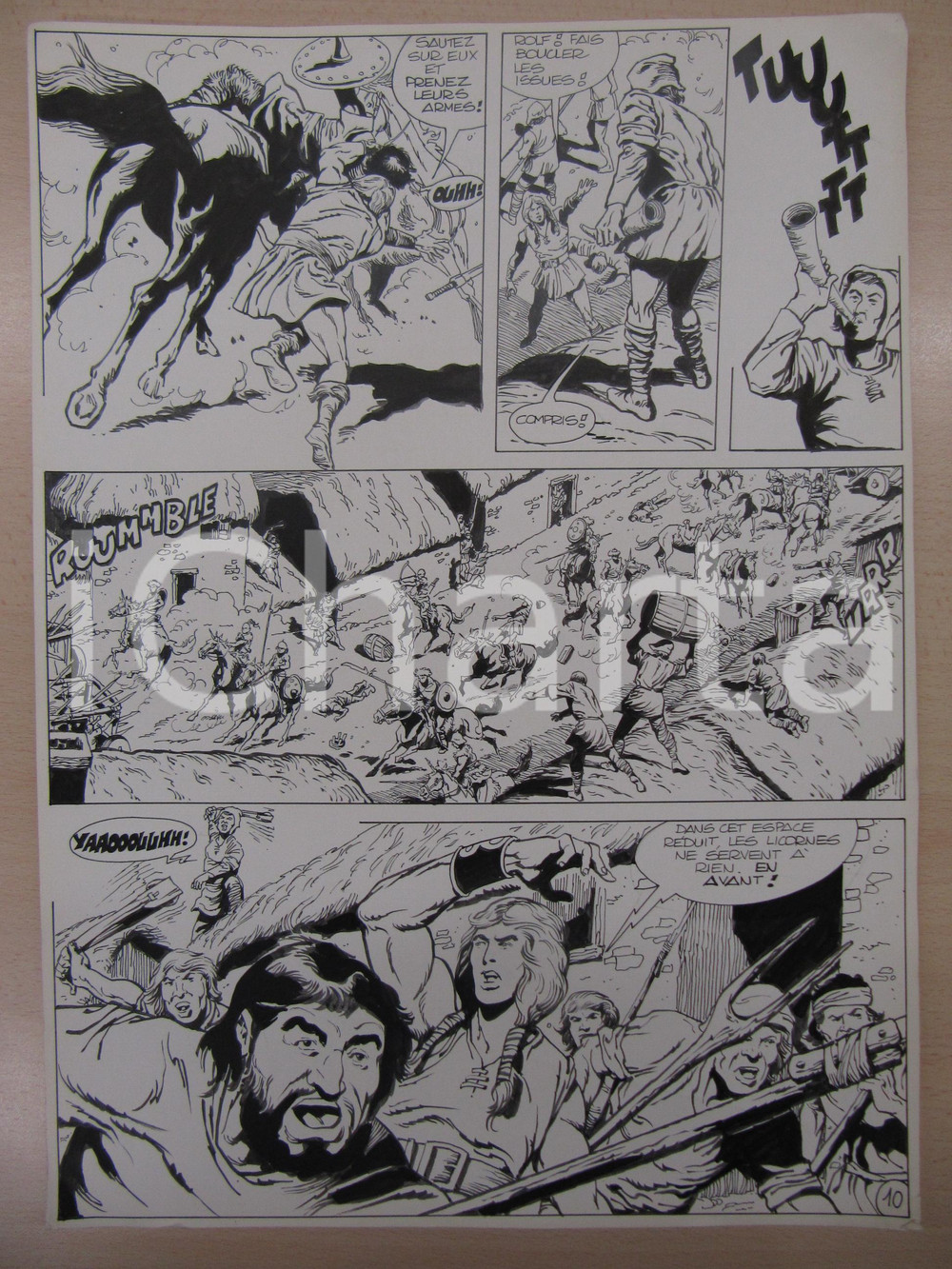 Opera d’arte autentica 1976 BD FANTASY FRANCE La saga de KABUR NÂ° 2 tav.10 Original BERNASCONI LUBE 1