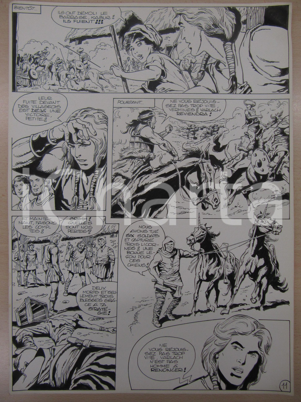 Opera d’arte autentica 1976 BD FANTASY FRANCE La saga de KABUR NÂ° 2 tav.11 Original BERNASCONI LUBE 1