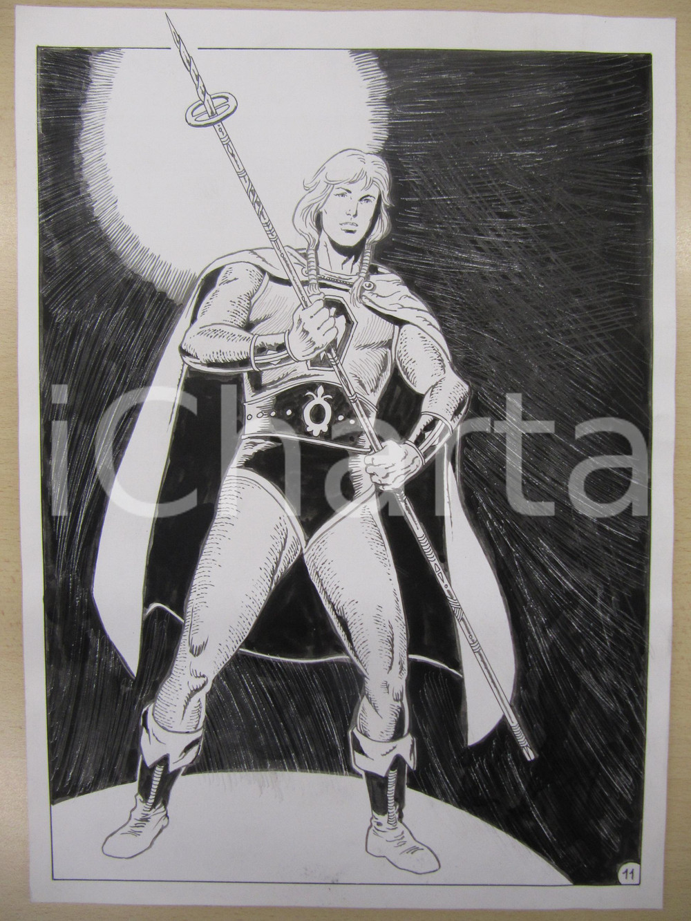 Opera d’arte autentica Fumetto FANTASY Anni  70 VICHINGO Originale a china LUBE Luciano BERNASCONI 1