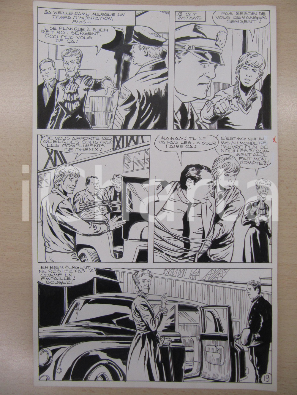 Opera d’arte autentica 1980 BD FRANCE PHENIX NÂ° 6 La vieille dame tav.19 Original BERNASCONI LUBE 1