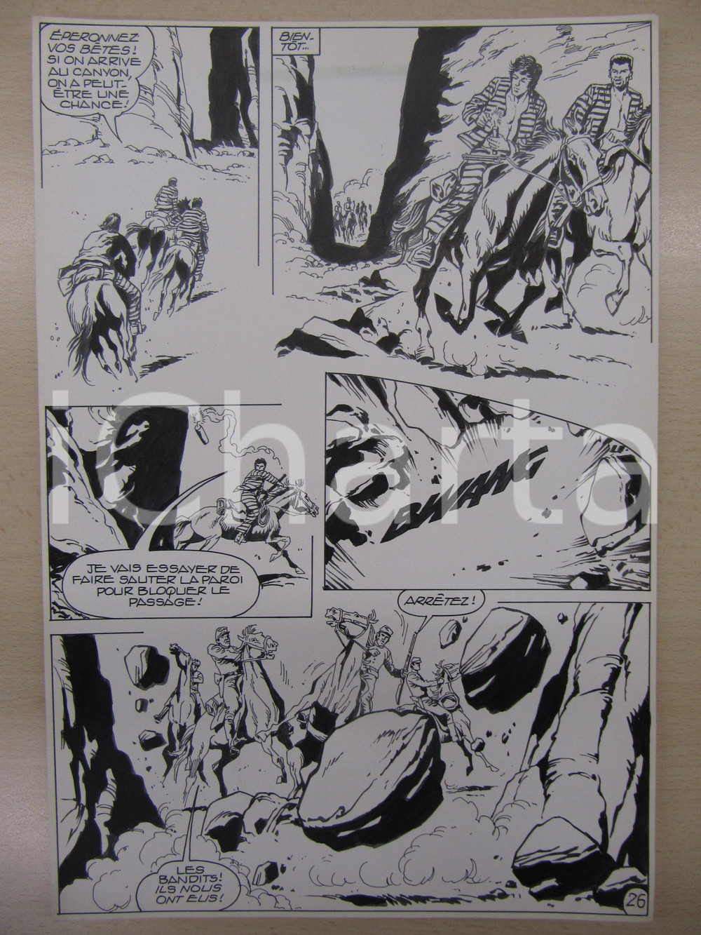 Opera d’arte autentica 1990 BD WESTERN FRANCE BILLY BOYD N° 2 El Cobra! tav.26 Original BERNASCONI LUBE 1