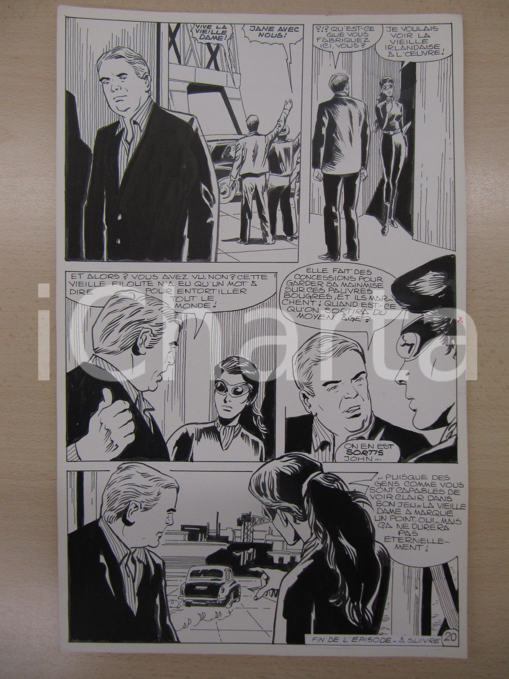 Opera d’arte autentica 1980 BD FRANCE PHENIX NÂ° 6 La vieille dame tav.20 Original BERNASCONI LUBE 1