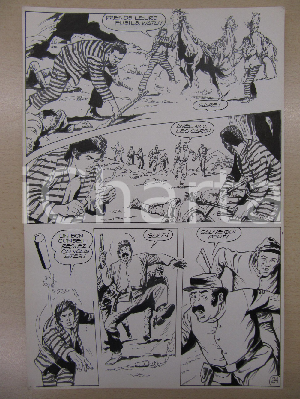 Opera d’arte autentica 1990 BD WESTERN FRANCE BILLY BOYD N. 2 El Cobra! tav.24 Original BERNASCONI LUBE 1