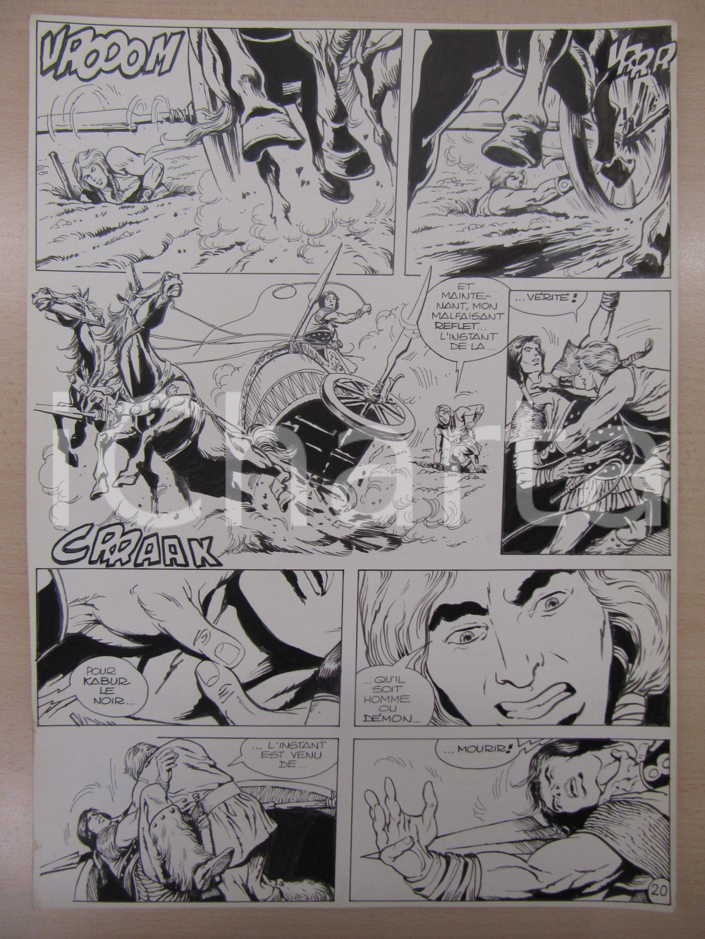Opera d’arte autentica 1976 BD FANTASY FRANCE La saga de KABUR NÂ° 2 tav.20 Original BERNASCONI LUBE 1