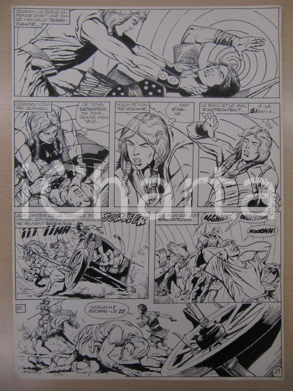 Opera d’arte autentica 1976 BD FANTASY FRANCE La saga de KABUR N° 2 tav.21 Original BERNASCONI LUBE 1