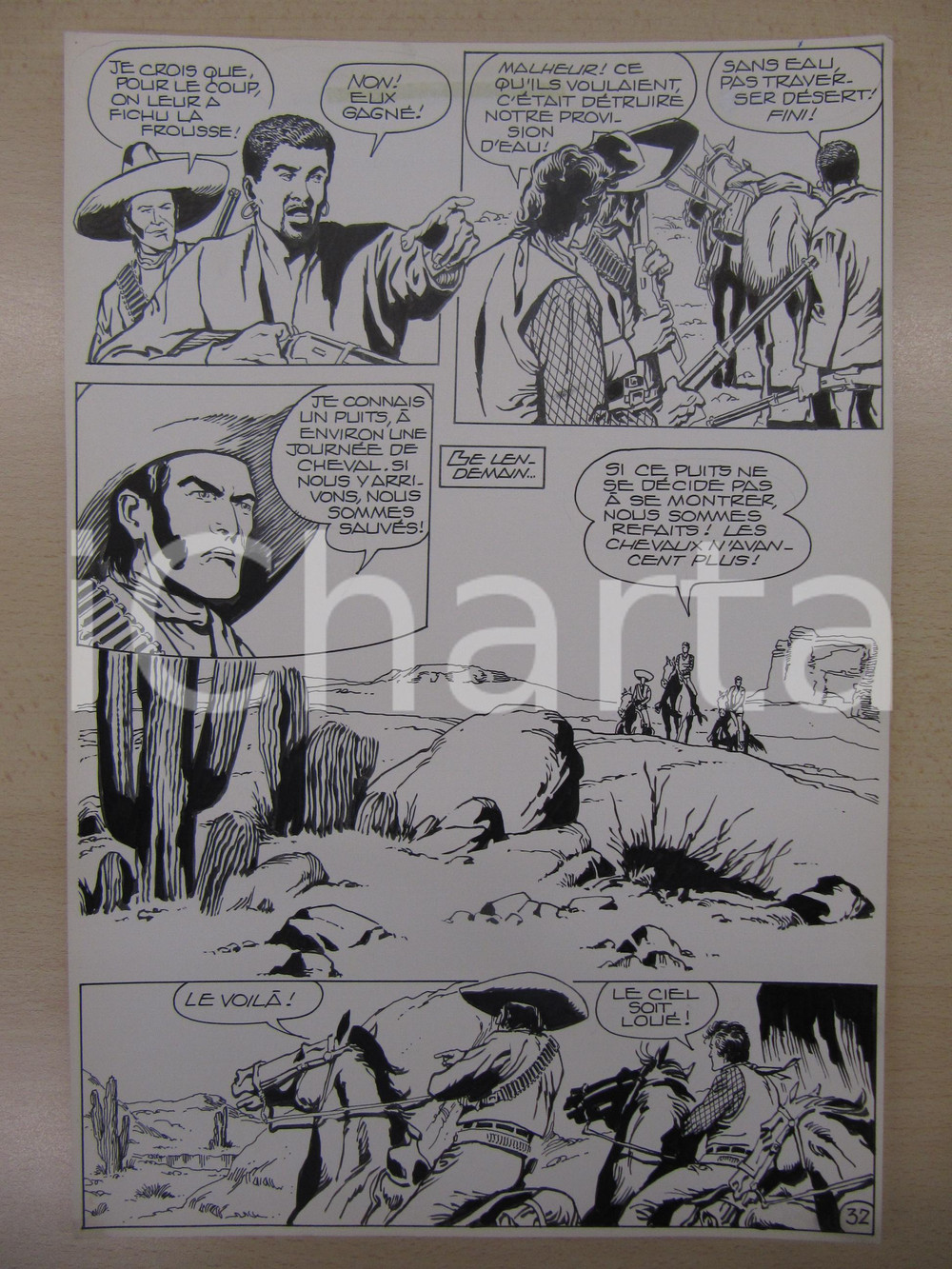 Opera d’arte autentica 1990 BD WESTERN FRANCE BILLY BOYD NÂ° 2 El Cobra! tav.32 Original BERNASCONI LUBE 1