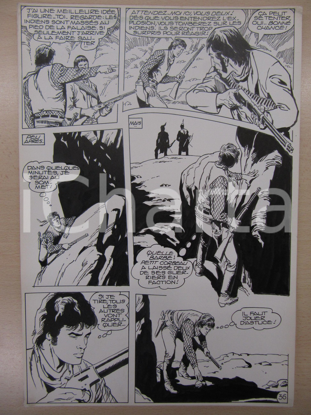 Opera d’arte autentica 1990 BD WESTERN FRANCE BILLY BOYD NÂ° 2 El Cobra! tav.36 Original BERNASCONI LUBE 1