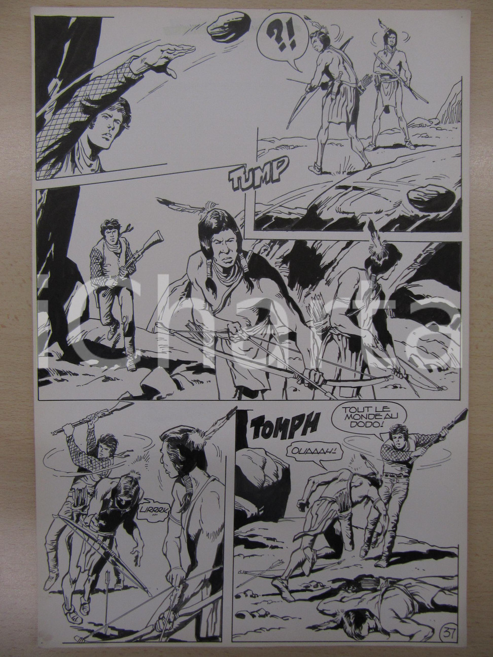 Opera d’arte autentica 1990 BD WESTERN FRANCE BILLY BOYD NÂ° 2 El Cobra! tav.37 Original BERNASCONI LUBE 1