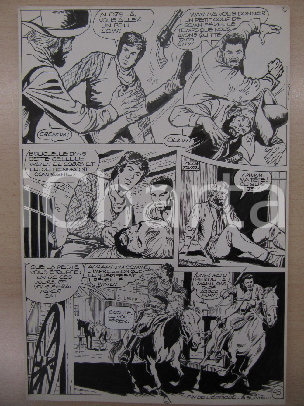 Opera d’arte autentica 1990 BD WESTERN FRANCE BILLY BOYD NÂ° 2 El Cobra! tav.45 Original BERNASCONI LUBE 1