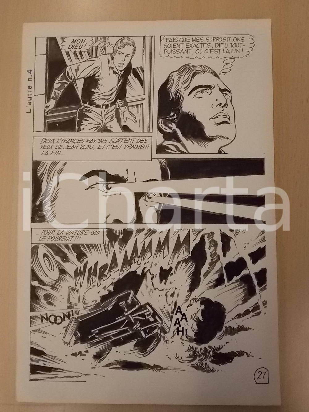 Opera d’arte autentica 1970 L AUTRE Ep.4 L. BERNASCONI Jean Vlad distrugge auto con occhi laser Tavola 1