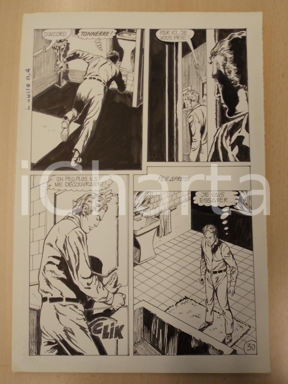 Opera d’arte autentica 1970 L AUTRE Ep.4 Luciano BERNASCONI Jean Vlad chiuso in bagno Tavola originale 1