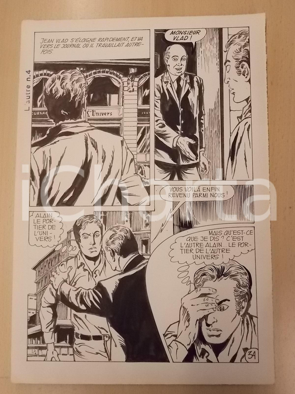 Opera d’arte autentica 1970 L AUTRE Ep.4 Luciano BERNASCONI Redazione de L Univers Tavola originale 1