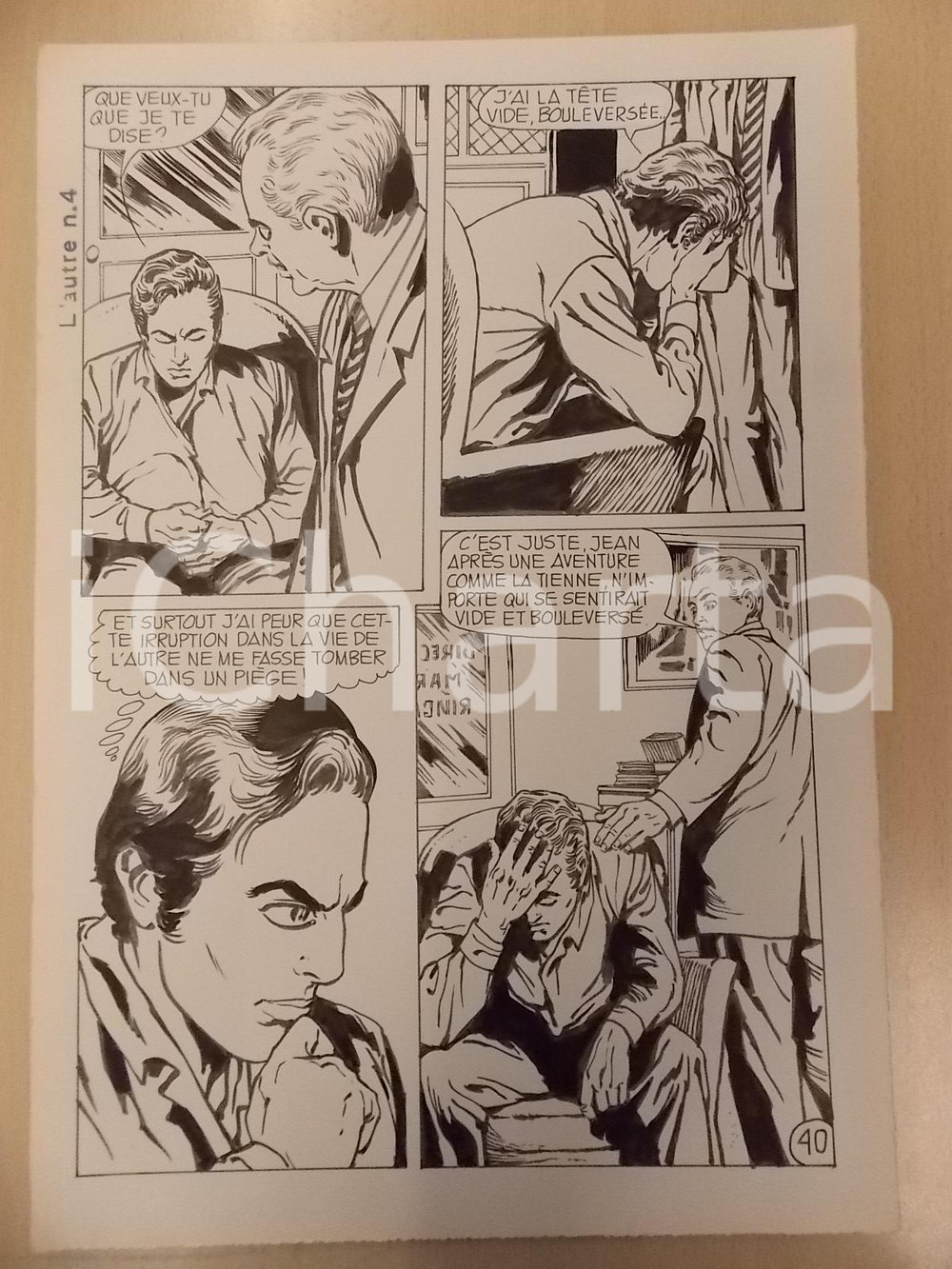 Opera d’arte autentica 1970 L AUTRE Ep. 4 Luciano BERNASCONI Jean Vlad disperato Tavola originale 1