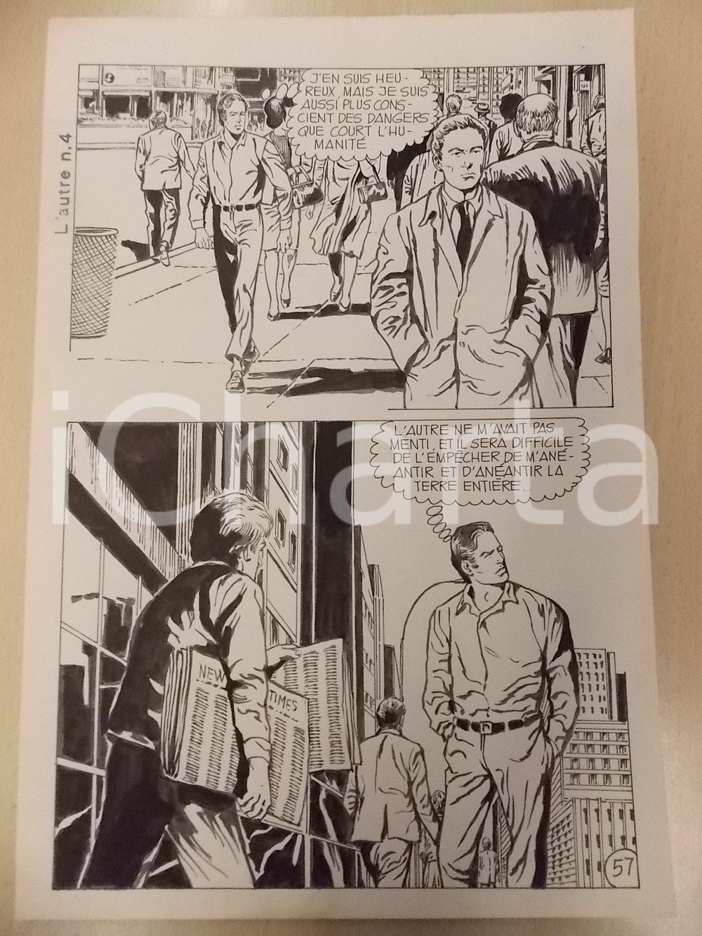 Opera d’arte autentica 1970 L AUTRE Ep. 4 Luciano BERNASCONI Venditore New York Times Tavola originale 1