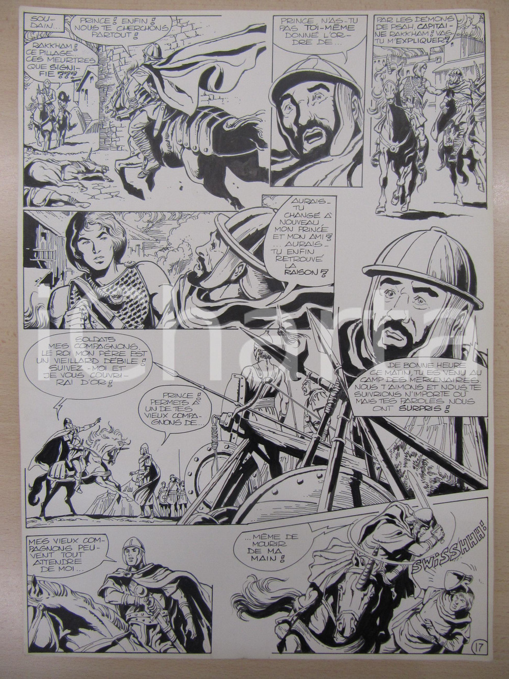 Opera d’arte autentica 1975 BD FANTASY FRANCE La saga de KABUR NÂ° 1 tav.17 Original BERNASCONI LUBE 1