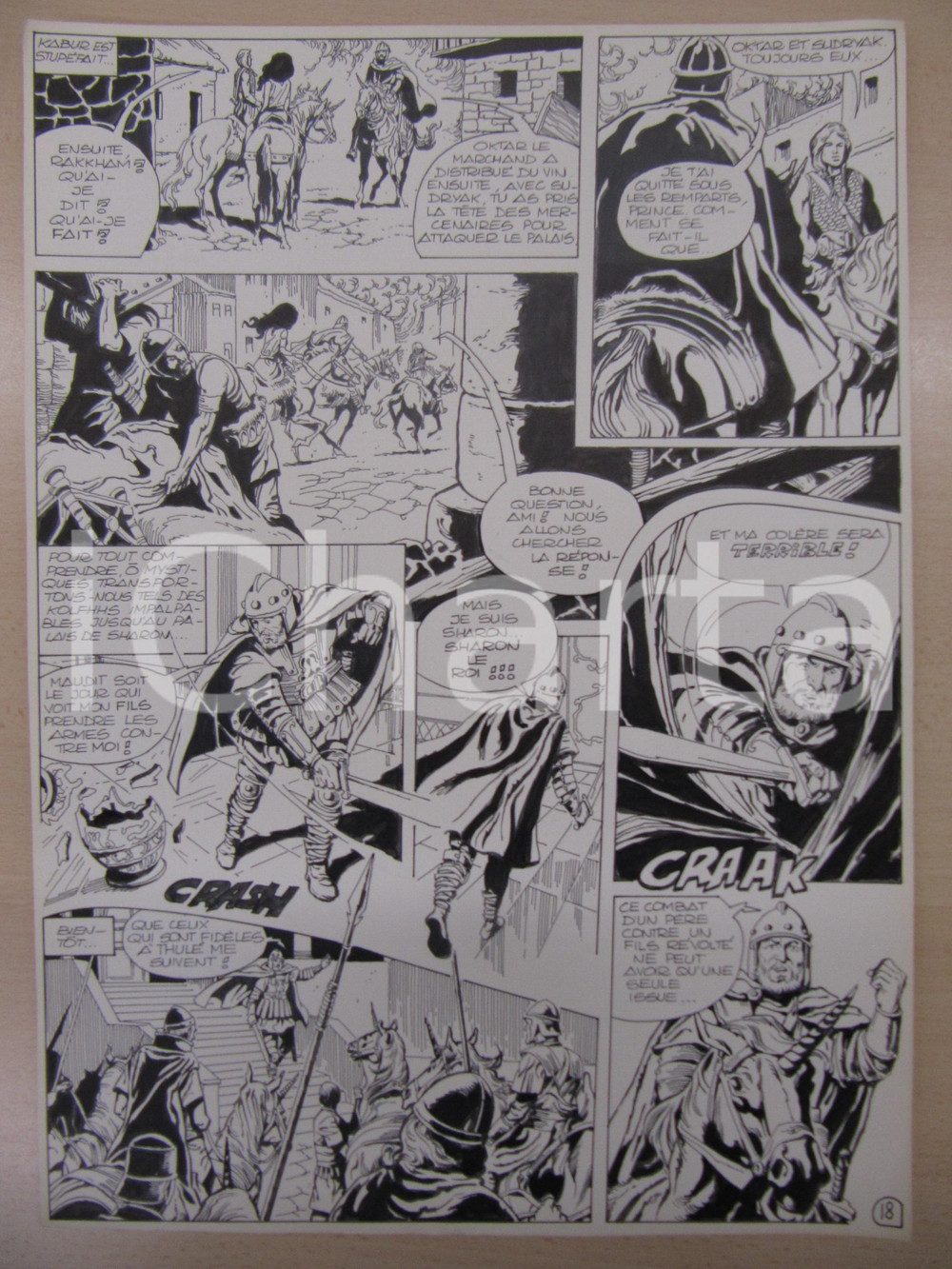 Opera d’arte autentica 1975 BD FANTASY FRANCE La saga de KABUR NÂ° 1 tav.18 Original BERNASCONI LUBE 1