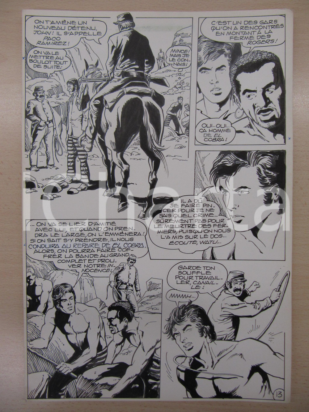 Opera d’arte autentica 1990 BD WESTERN FRANCE BILLY BOYD NÂ° 2 El Cobra! tav.13 Original BERNASCONI LUBE 1